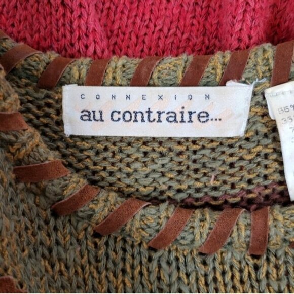 Vintage Ramie Cotton Southwestern Autumn Crew Neck Sweater Size 1X Fall Cozy - Picture 7 of 12